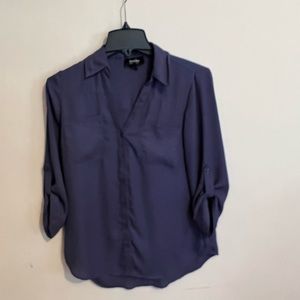 Navy button down blouse